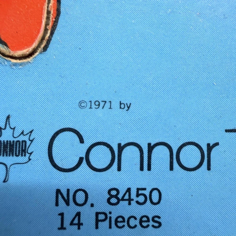 Vintage 1971 Connor Toy United States Map Wood Tray Puzzle 14 Piece Multicolor